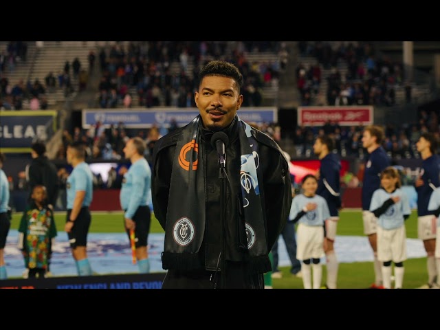 Stevie Mackey Sings the National Anthem at Yankee Stadium for New York City FC class=