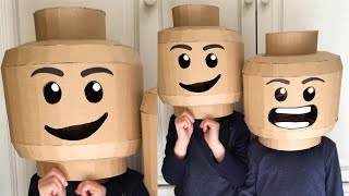 ✨DIY CARDBOARD LEGO HEAD COSTUME 🧑🏼‍🚀, free party costume idea🤩