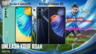 Tecno Camon 17 | Tecno Camon 18 | PUBG Mobile Sensitivity Settings | Update 2.3 |