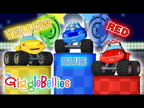 Crush Colors with Monster Trucks | Nursery Rhymes For Kids | GiggleBellies