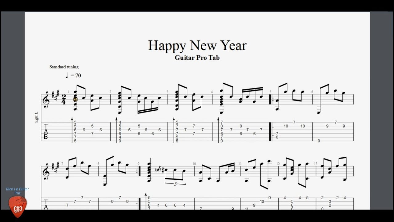 Happy New Year (Abba) - Guitar Pro Tab - YouTube