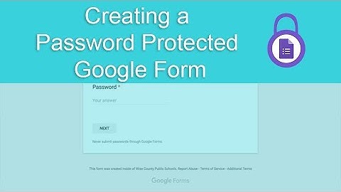Technology Tip of the Week - Creating a Password Protected Google Form