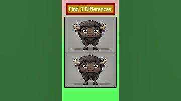 Find 3 Differences | Cartoon Bison Challenge | Spot the Difference Game #findthedifferences #puzzle