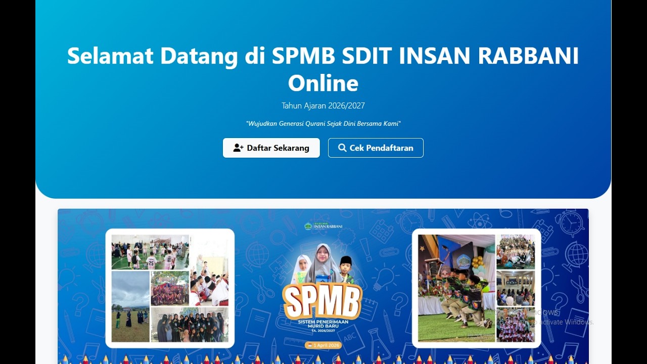Sma Insan Rabbani Tutorial pendaftaran online SPMB SDIT INSAN RABBANI 2026/2027 - YouTube