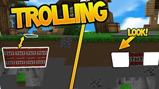 INVISIBLE EXPLOSION TNT TRAP - Minecraft SKYWARS TROLLING (NO WAY!)
