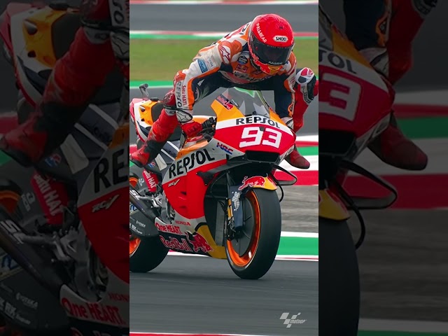 Marc Marquez sent skywards before superman save | 2021 #EmiliaRomagnaGP class=