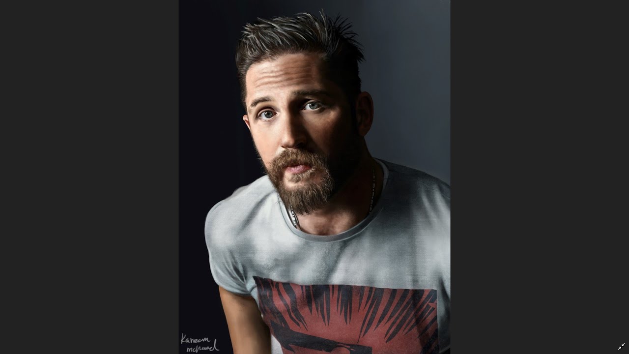 Tom Hardee Digital Portrait Painting of Tom Hardy (Actor) - YouTube