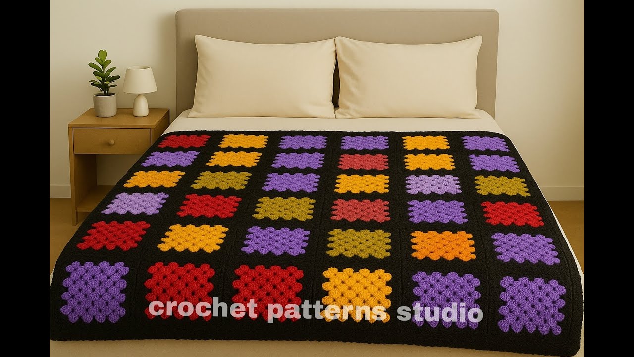 SUPER EASY Crochet pattern for Blanket ⚡️ 💙 Beautiful Crochet Square for Beginners