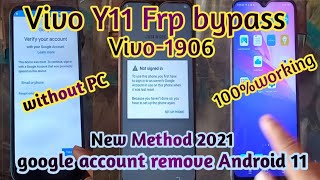 Vivo Y11 Frp bypass google account remove all Vivo mobile frp unlock Android 11 without PC