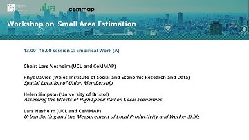 Workshop on Small Area Estimation Session 2