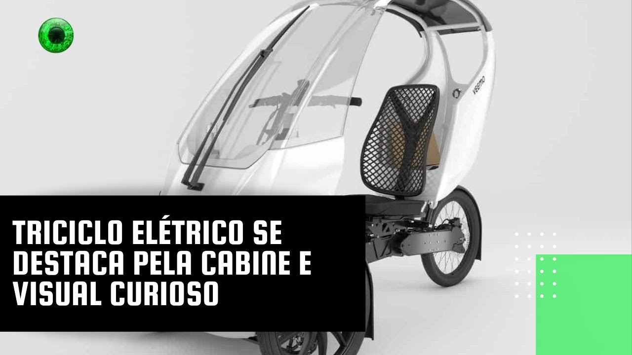 Triciclo elétrico se destaca pela cabine e visual curioso