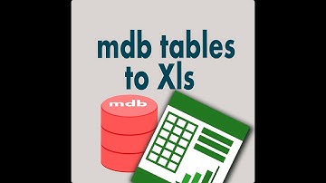 Mdb tables To Xls