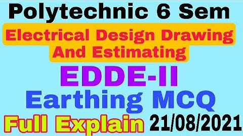 EDDE-II MCQ। Earthing।। Chapter-2।।Electrical Design Drawing And Estimating।।Bteup Online Exam।।