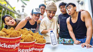 Trying TIKTOK viral games with 100pcs FRIED CHICKEN bucket meal