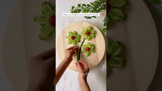 How to make Cucumber Flower🌼#tutorial #veggieplatter #fruitcarving #foodart #foodstyling #shorts