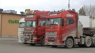 Lavettikuljetus Alanne Oy Volvo FH16 ja Scania V8