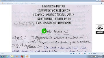 SCIENCE PRACTICAL FILE  IN ENGLISH FOR 10TH NIOS 2019