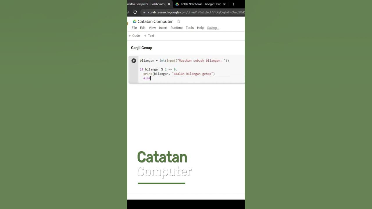 Python Tutorial: Membuat Program untuk Menentukan Bilangan Ganjil atau ...