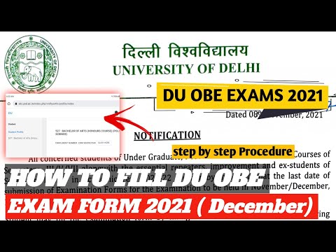 Du Obe Exams 2021 || How to fill Du examination form 2021 || Du 3rd or 5th semester exam form #du