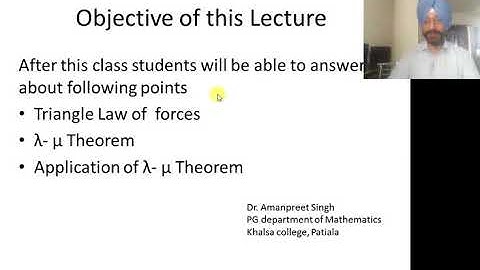 Triangle law (Statics) Lecture -4 B.Sc Hon III