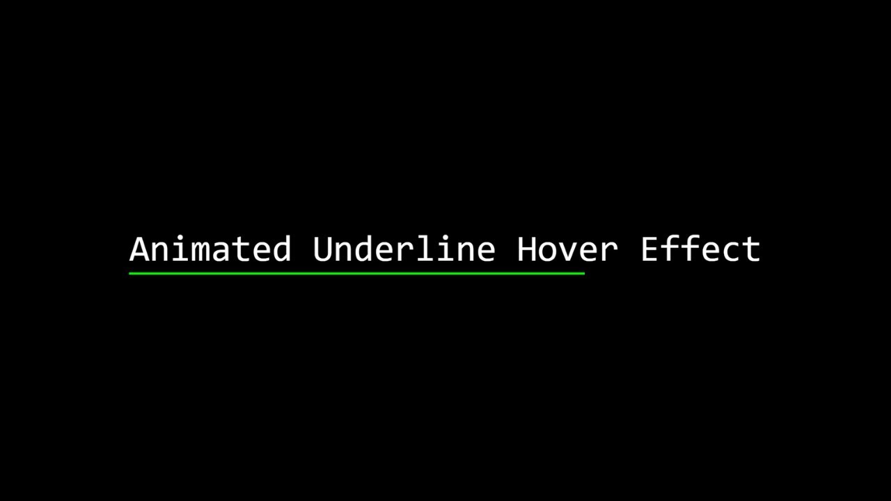 Animated Underline Hover Effect (Html  Css)