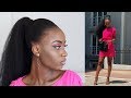 HOW TO: SLEEK LONG PONYTAIL ON NATURAL HAIR | 4B/4C NATURAL HAIR W/ KINKY HAIR PONYTAIL