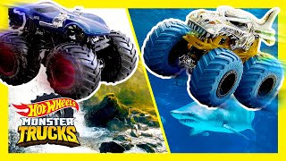 MONSTER TRUCKS GO CLIFF DIVING! | Monster Trucks | @HotWheels