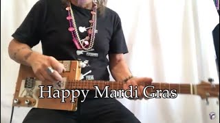 Hey Pocky-A-Way The Meters Grateful Dead Mardi Gras lesson for 3 string Cigar Box Guitar in open G