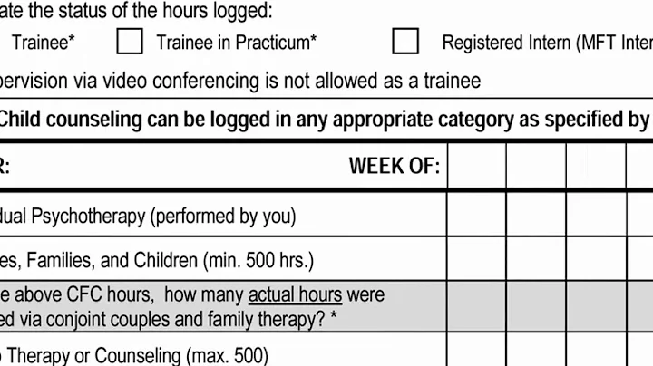 Completing the Weekly Hours Form - MFT Practicum - Brandman University - DayDayNews