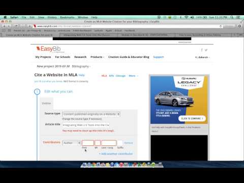 Citing Resources Using EasyBib
