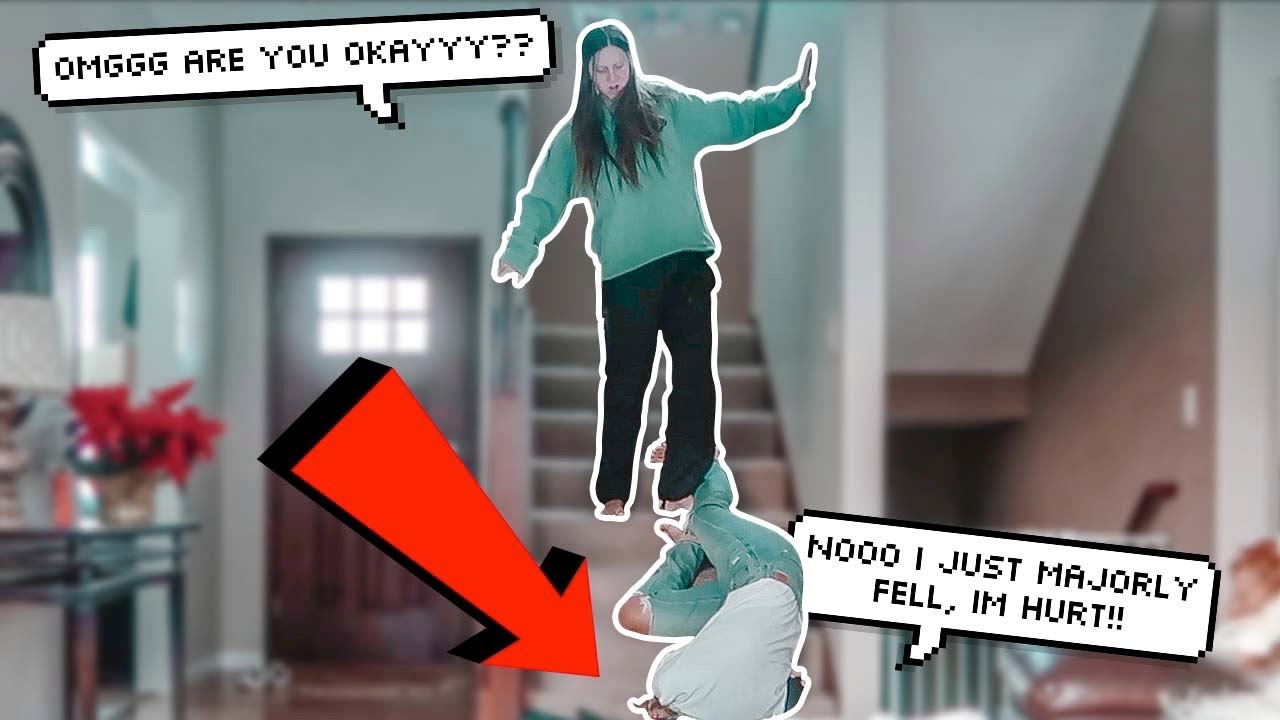 MAJORLY FALLING DOWN THE STAIRS PRANK ON TWIN!! - YouTube