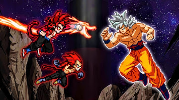 Fusion Gogeta SSJ4 OP (Goku SSJ4 & Vegeta SSJ4) (New) VS Son Goku MUI V3.4 in Jump Force Mugen