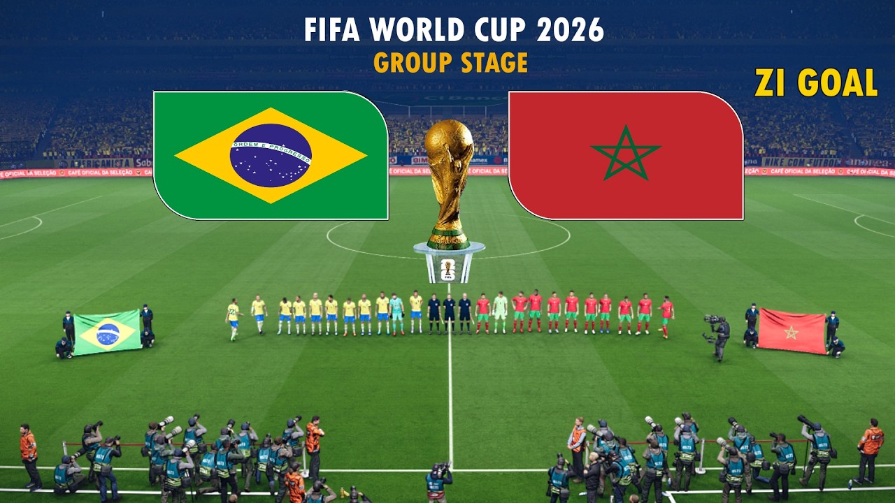 BRAZIL vs MOROCCO - FIFA World Cup 2026 Group C - Full Match Simulation  & Prediction eFootball PES