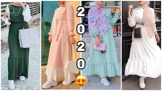 اجمل موديلات حجابات للخياطة 2020 الوان جديدة😍 | casual robe hijab style fashion 2020