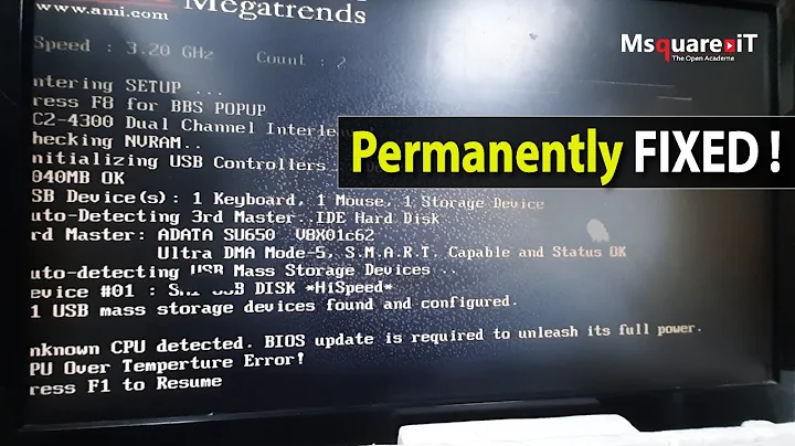 Unknown CPU Detected BIOS Update is Required to unleash its full power CPU over temperature error!