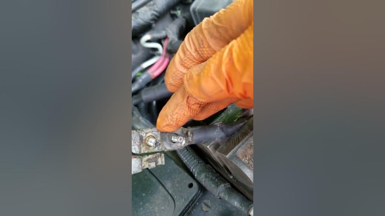 Changing a positive battery cable end on the jk - YouTube
