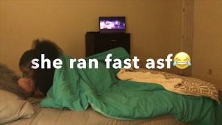 Boy In the Bed Prank On Mom! *SHE PULLS OUT GUN!*