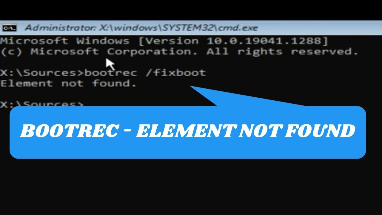 fixboot element not even found