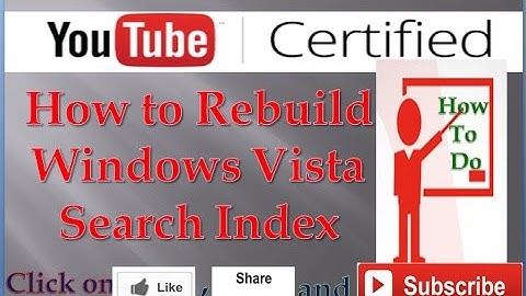How to Rebuild Windows Vista Search Index