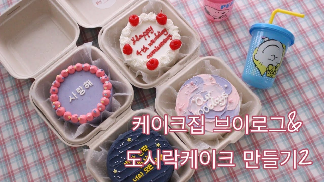 케이크 만들기 브이로그/ 도시락케이크 / cake video / Cake deco