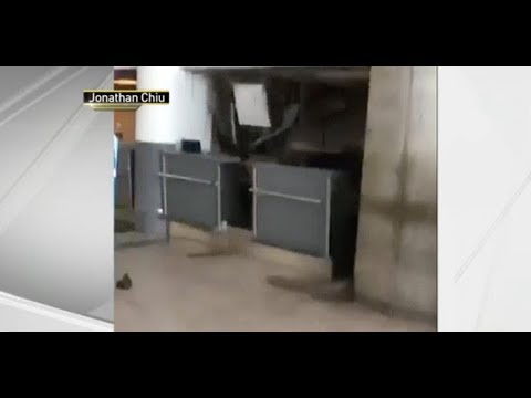 employee self service A JFK airport employee filmed a ceiling collapsing on his co worker's desk after a pipe burst