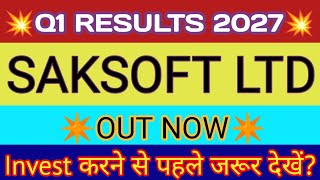 Saksoft Q1 Results 2026 🔴 Saksoft Results 🔴 Saksoft Share Latest News 🔴 Saksoft Q1 Results screenshot 3