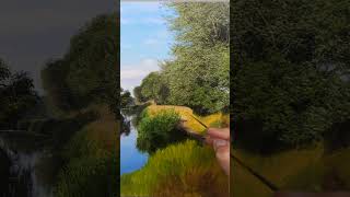Painting a River Landscape  #satisfying #art #painting