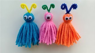 DIY Yarn Monsters/ How to Make Funny DIY Yarn Monsters by Hand with DIY/Craft Supplies
