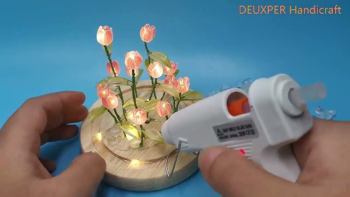 Lámpara nocturna de tulipanes DIY，Faros de cama del dormitorio de