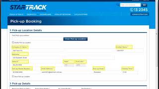 MyStarTrack Online - Pick Up Booking