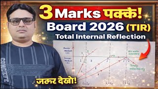 Total Internal Reflection (TIR) 🔥3 Marks पक्के |Class 12 Physics Ray Optics|Board Exam 2026 IMP Ques