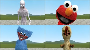 SCP-096 vs ELMO vs HUGGY WUGGY vs SCP-173!! Garry