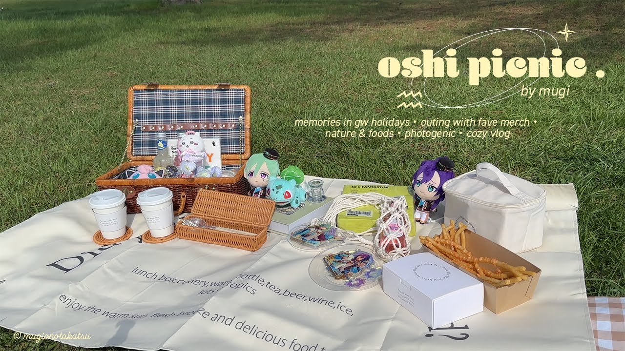 picnic vlog : はじめての推しピク (春) 🌳🧺┊オタクのピクニック,3COINS Natural Picnicシリーズ,GWの過ごし方 etc. (ENG