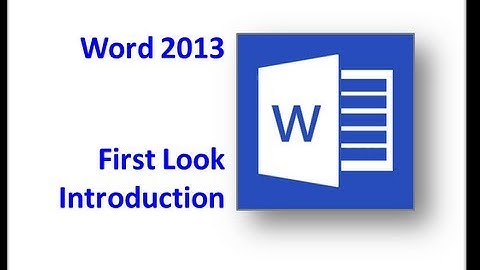 Word 2013 Introduction
